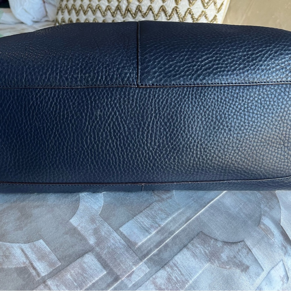 Coach 25304 Soft Legacy Pebbled Leather Rory Satchel Midnight Navy - Picture 7 of 11